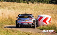 Andreas Mikkelsen, al volante del Hyundai i20 Coupé WRC, durante el Rally de Alemania 2018, puntuable para el Campeonato del Mundo de Rallies WRC.