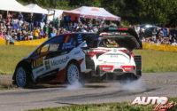 Ott Tänak, al volante del Toyota Yaris WRC, ganador del Rally de Alemania 2018, puntuable para el Campeonato del Mundo de Rallies WRC.