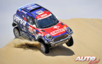 Jakub Przygonski, al volante del MINI ALL4 Racing 4x4, durante el Rally Dakar 2019.