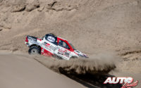 Bernhard Ten Brinke, al volante del Toyota Hilux V8 4x4, durante el Rally Dakar 2019.