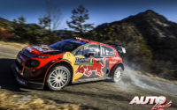Esapekka Lappi, al volante del Citroën C3 WRC, durante el Rally de Montecarlo 2019, puntuable para el Campeonato del Mundo de Rallies WRC.