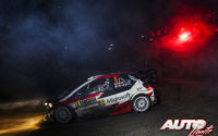 Ott Tänak, al volante del Toyota Yaris WRC, durante el Rally de Montecarlo 2019, puntuable para el Campeonato del Mundo de Rallies WRC.