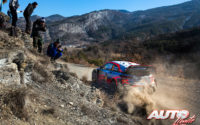 Thierry Neuville, al volante del Hyundai i20 Coupé WRC, durante el Rally de Montecarlo 2019, puntuable para el Campeonato del Mundo de Rallies WRC.