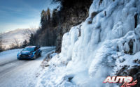 Teemu Suninen, al volante del Ford Fiesta WRC, durante el Rally de Montecarlo 2019, puntuable para el Campeonato del Mundo de Rallies WRC.