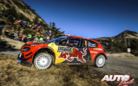 Esapekka Lappi, al volante del Citroën C3 WRC, durante el Rally de Montecarlo 2019, puntuable para el Campeonato del Mundo de Rallies WRC.