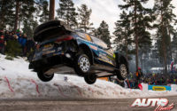 Elfyn Evans, al volante del Ford Fiesta WRC, durante el Rally de Suecia 2019, puntuable para el Campeonato del Mundo de Rallies WRC.
