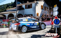 Elfyn Evans, al volante del Ford Fiesta WRC, durante el Rally de Francia - Tour de Corse 2019, puntuable para el Campeonato del Mundo de Rallies WRC.