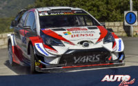 Ott Tänak, al volante del Toyota Yaris WRC, durante el Rally de Francia - Tour de Corse 2019, puntuable para el Campeonato del Mundo de Rallies WRC.