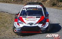 Kris Meeke, al volante del Toyota Yaris WRC, durante el Rally de Francia - Tour de Corse 2019, puntuable para el Campeonato del Mundo de Rallies WRC.