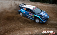 Elfyn Evans, al volante del Ford Fiesta WRC, durante el Rally de Chile 2019, puntuable para el Campeonato del Mundo de Rallies WRC.