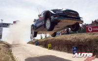 Elfyn Evans, al volante del Ford Fiesta WRC, durante el Rally de Portugal 2019, puntuable para el Campeonato del Mundo de Rallies WRC.