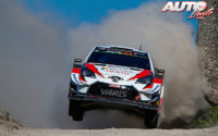 Ott Tänak, al volante del Toyota Yaris WRC, ganador del Rally de Portugal 2019, puntuable para el Campeonato del Mundo de Rallies WRC.