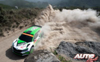 Jan Kopecký, al volante del Skoda Fabia R5 Evo WRC2, durante el Rally de Portugal 2019, puntuable para el Campeonato del Mundo de Rallies WRC 2.