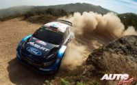 Teemu Suninen, al volante del Ford Fiesta WRC, durante el Rally de Portugal 2019, puntuable para el Campeonato del Mundo de Rallies WRC.