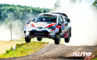 Jari-Matti Latvala, al volante del Toyota Yaris WRC, durante el Rally de Finlandia 2019, puntuable para el Campeonato del Mundo de Rallies WRC.