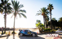 Elfyn Evans, al volante del Ford Fiesta WRC, durante el Rally de España 2019, puntuable para el Campeonato del Mundo de Rallies WRC.