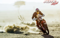 Laia Sanz, a los mandos de su Gas Gas 450 Rally, durante el Rally Dakar 2020.