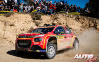 Mads Ostberg, al volante del Citroën C3 R5 WRC2, durante el Rally de España 2019, puntuable para el Campeonato del Mundo de Rallies WRC2.