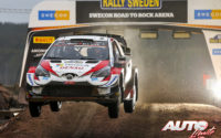 Sébastien Ogier, al volante del Toyota Yaris WRC, durante el Rally de Suecia 2020, puntuable para el Campeonato del Mundo de Rallies WRC.