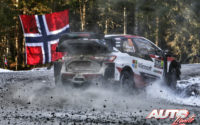 Sébastien Ogier, al volante del Toyota Yaris WRC, durante el Rally de Suecia 2020, puntuable para el Campeonato del Mundo de Rallies WRC.