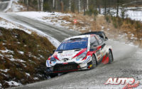 Sébastien Ogier, al volante del Toyota Yaris WRC, durante el Rally de Suecia 2020, puntuable para el Campeonato del Mundo de Rallies WRC.