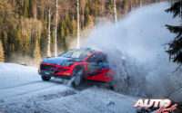 Nikolay Gryazin, al volante del Hyundai NG i20 R5 WRC2, durante el Rally de Suecia 2020, puntuable para el Campeonato del Mundo de Rallies WRC 2.