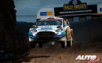 Esapekka Lappi, al volante del Ford Fiesta WRC, durante el Rally de Suecia 2020, puntuable para el Campeonato del Mundo de Rallies WRC.