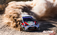 Elfyn Evans, al volante del Toyota Yaris WRC, durante el Rally de México 2020, puntuable para el Campeonato del Mundo de Rallies WRC.