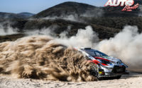 Elfyn Evans, al volante del Toyota Yaris WRC, durante el Rally de México 2020, puntuable para el Campeonato del Mundo de Rallies WRC.