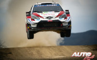 Elfyn Evans, al volante del Toyota Yaris WRC, durante el Rally de México 2020, puntuable para el Campeonato del Mundo de Rallies WRC.