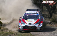 Kalle Rovanperä, al volante del Toyota Yaris WRC, durante el Rally de México 2020, puntuable para el Campeonato del Mundo de Rallies WRC.