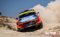 Nikolay Gryazin, al volante del Hyundai NG i20 R5 WRC2, durante el Rally de México 2020, puntuable para el Campeonato del Mundo de Rallies WRC 2.