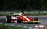 Gilles Villeneuve, al volante del Ferrari 312 T3, durante el GP de Suecia de 1978, disputado en el circuito de Anderstorp.