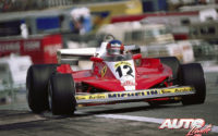 Gilles Villeneuve, al volante del Ferrari 312 T3, durante el GP de España de 1978, disputado en el circuito del Jarama.