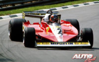 Gilles Villeneuve, al volante del Ferrari 312 T3, durante el GP de Gran Bretaña de 1978, disputado en el circuito de Brands Hatch.