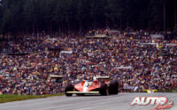 Gilles Villeneuve, al volante del Ferrari 312 T3, durante el GP de Austria de 1978, disputado en el circuito de Osterreichring.