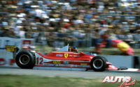 Gilles Villeneuve, al volante del Ferrari 312 T4, durante el GP de Alemania de 1979, disputado en el circuito de Hockenheim.
