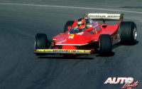 Gilles Villeneuve, al volante del Ferrari 312 T5 durante una de las carreras del Campeonato del Mundo de Fórmula 1 de 1980.