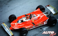 Gilles Villeneuve, al volante del Ferrari 312 T5, durante el GP de Mónaco 1980, disputado en el circuito urbano de Montecarlo.