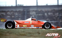 Gilles Villeneuve, al volante del Ferrari 312 T5, durante el GP de Alemania 1980, disputado en el circuito de Hockenheim.