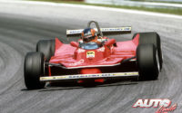 Gilles Villeneuve, al volante del Ferrari 312 T5, durante el GP de Austria 1980, disputado en el circuito de Österreichring.