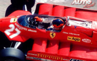 Gilles Villeneuve a los mandos del Ferrari 126 CK "Turbo", durante el GP de EEUU del Oeste de 1981, disputado en el circuito urbano de Long Beach (EEUU).