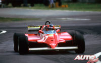 Gilles Villeneuve, al volante del Ferrari 126 CK, durante el GP de Argentina de 1981, disputado en el Autódromo Municipal de Buenos Aires.