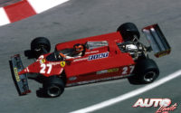 Gilles Villeneuve, al volante del Ferrari 126 CK, durante el GP de Mónaco de 1981, disputado en el circuito urbano de Montecarlo.