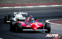 Gilles Villeneuve, al volante del Ferrari 126 CK, obtenía una apretada victoria en el GP de España de 1981, disputado en el circuito del Jarama.