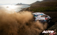 Teemu Suninen, al volante del Ford Fiesta WRC, durante el Rally de Turquía 2020, puntuable para el Campeonato del Mundo de Rallies WRC.