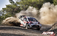 Sébastien Ogier, al volante del Toyota Yaris WRC, durante el Rally de Turquía 2020, puntuable para el Campeonato del Mundo de Rallies WRC.