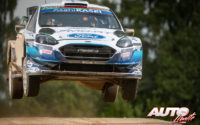Esapekka Lappi, al volante del Ford Fiesta WRC, durante el Rally de Estonia 2020, puntuable para el Campeonato del Mundo de Rallies WRC.