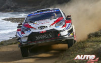 Elfyn Evans, al volante del Toyota Yaris WRC, durante el Rally de Italia / Cerdeña 2020, puntuable para el Campeonato del Mundo de Rallies WRC.