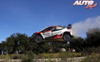 Elfyn Evans, al volante del Toyota Yaris WRC, durante el Rally de Italia / Cerdeña 2020, puntuable para el Campeonato del Mundo de Rallies WRC.